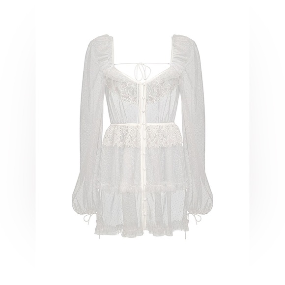 For Love & Lemons Eternal Rose Appliqué Robe - Picture 6 of 11